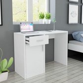 Computer bureau EikenHout Wit (Incl organizer) 100x40x73 cm - Computerbureau - Werktafel - Schrijftafel - Tekentafel