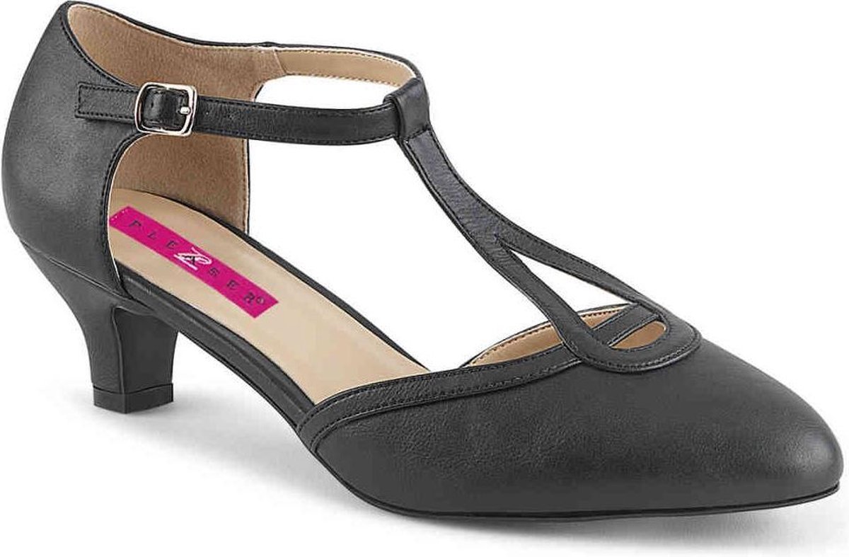 Fab-428 flapper pump met T-bandje en korte hak mat zwart - Vintage 20's -  (EU 42,5 \u003d | bol.com