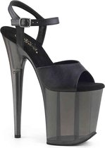 Pleaser Sandaal met enkelband, Paaldans schoenen -36 Shoes- FLAMINGO-809T Paaldans schoenen Zwart