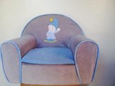 KINDERZETEL - Fauteuil grijs, blauw met tekening : tovenaar.