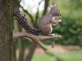 Tuinbeeld - Eekhoorn op tak - 32 cm hoog