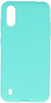 Bestcases Color Telefoonhoesje - Backcover Hoesje - Siliconen Case Back Cover voor Samsung Galaxy A01 - Turquoise