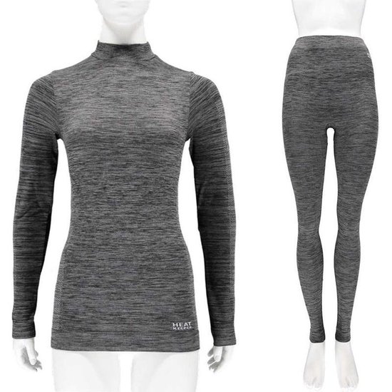 Sneeuwstorm Grap terugbetaling Thermo onderkleding set voor dames zwart melange - maat S - shirt lange  mouw en broek... | bol.com