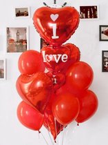 Hartvormige ballonnen set - I LOVE YOU - Valentijn - Moederdag - Liefde