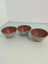 Melamine bakjes - 3 stuks - geel, rood , blauw, oranje