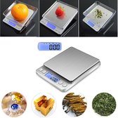 AA Commerce - Digitale keukenweegschaal - RVS - Zilver - 0,01-500 gram