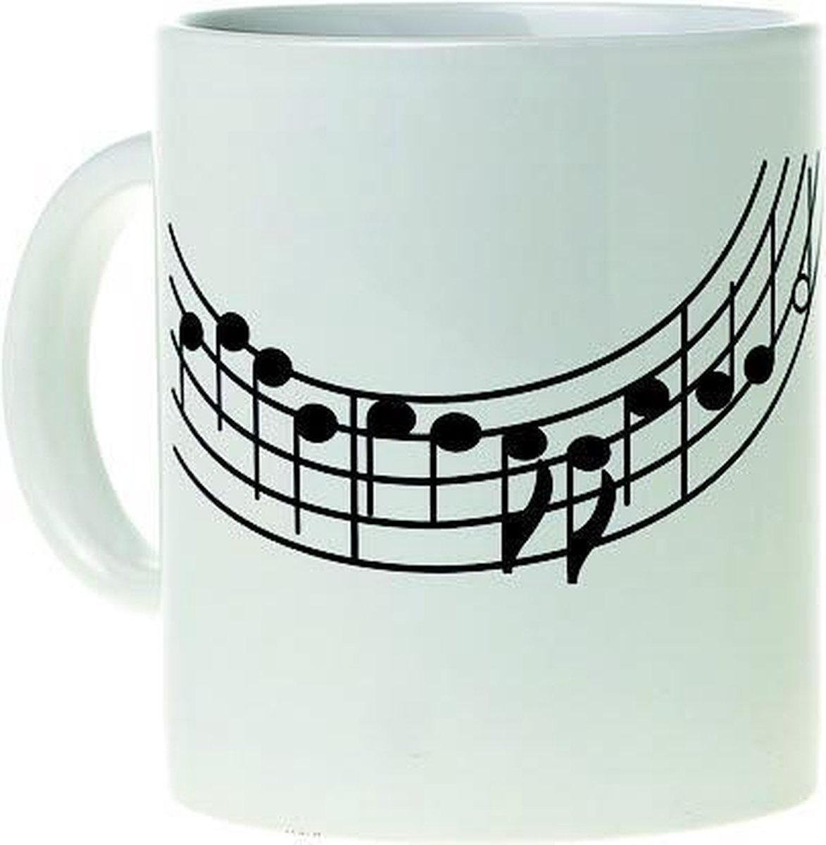 Koffiemok muziekbalk, wit