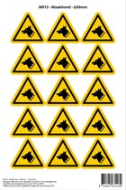 Pictogram sticker W013 - Waakhond - Δ50mm - 15 stickers op 1 vel