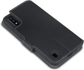 Samsung Galaxy A01 hoesje - MobyDefend slim-fit extra dunne bookcase - Zwart - GSM Hoesje - Telefoonhoesje Geschikt Voor: Samsung Galaxy A01
