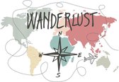 Canvas Wereldkaart Wanderlust