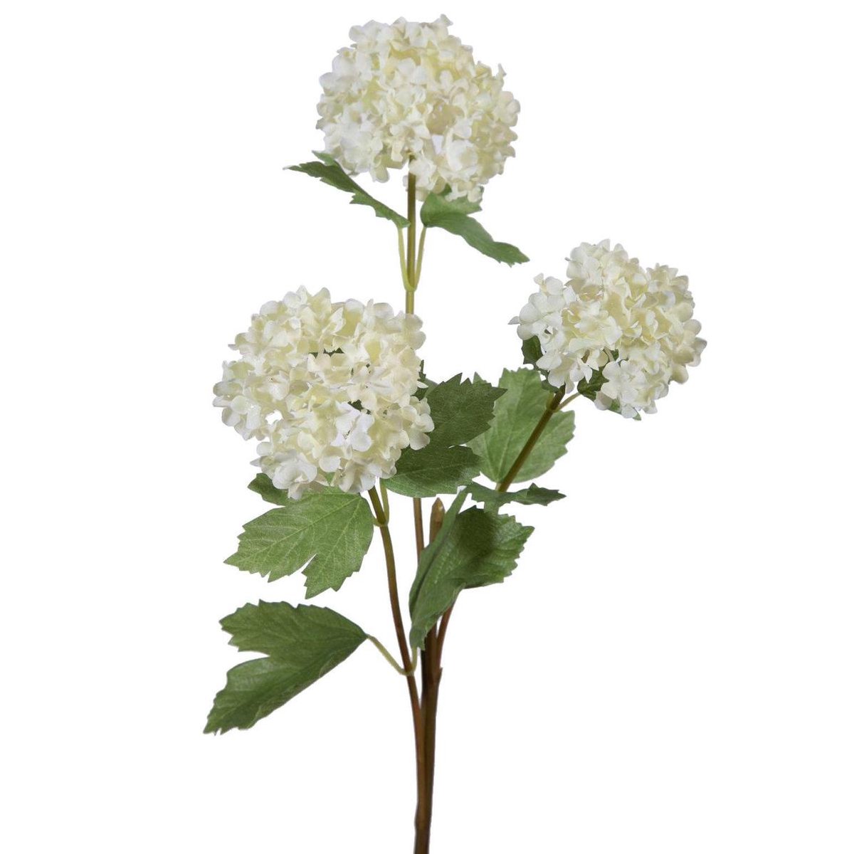 Viv! Home Luxuries Sneeuwbal - zijden bloem - wit groen - 65cm