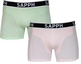 Sapph Boxershort Heren - Liam - Katoen - 2pack - Mint/Roze - M