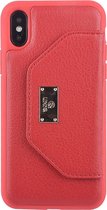 UNIQ Accessory iPhone X-Xs Kunstleer portemonnee Hard Case Back cover - Rood