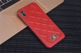 UNIQ Accessory iPhone Xs Max Kunstleer Hard Case Back cover - Rood- 8719273285145
