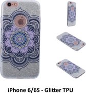 Uniek motief Glitter flower TPU Achterkant voor Apple iPhone 6/6S- 8719273282359