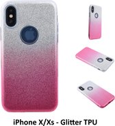 Kleurovergang Roze Glitter TPU Achterkant voor Apple iPhone X/Xs