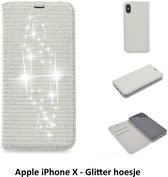 Zilver hoesje voor de iPhone X-Xs - Book Case - Pasjeshouder - Magneetsluiting