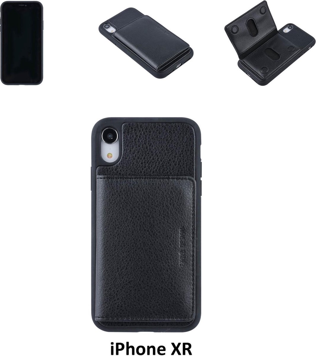 UNIQ Accessory iPhone XR Kunstleer Backcover hoesje - Zwart