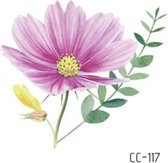 Temporary tattoo | tijdelijke tattoo | fake tattoo | bloem en blaadjes | 60 x 60 mm