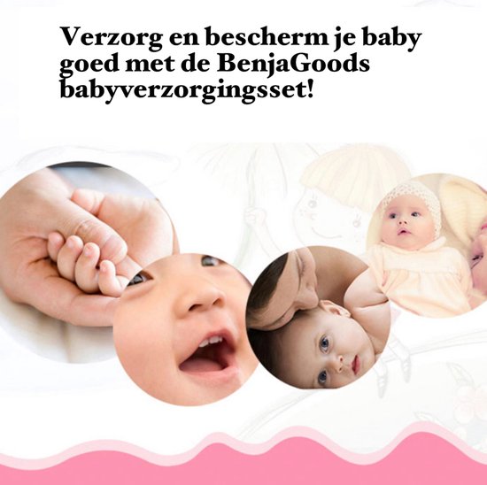 BenjaGoods Baby verzorgingsset - 13 in 1  - Baby Geschenkset - Babyshower - Manicureset - reistasje - Kraamcadeau -  Meisje - Baby - Roze - BenjaGoods