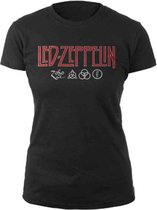 Led Zeppelin - Logo & Symbols Dames T-shirt - 2XL - Zwart