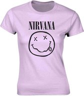 Nirvana Dames Tshirt -XL- Smiley Roze