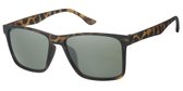 Bruine wayfarer  zonnebril | Heren/unisex | groene lens