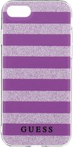 Guess Stripes Gel Case iPhone 8 / 7 / SE (2020) - Paars