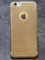 Softcase Backcover voor de Apple iPhone 6/6S - iPh 6/6S - Geruite Glitter Siliconcase - Gold- 8719273211724