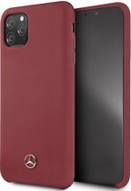 Rood hoesje van Mercedes-Benz - Backcover - Liquid - iPhone 11 Pro Max - Microfiber - MEHCN65SILRE