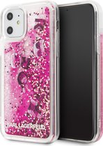 Rose Gold hoesje van Karl Lagerfeld - Backcover - iPhone 11 - KLHCN61ROPI - Glitter