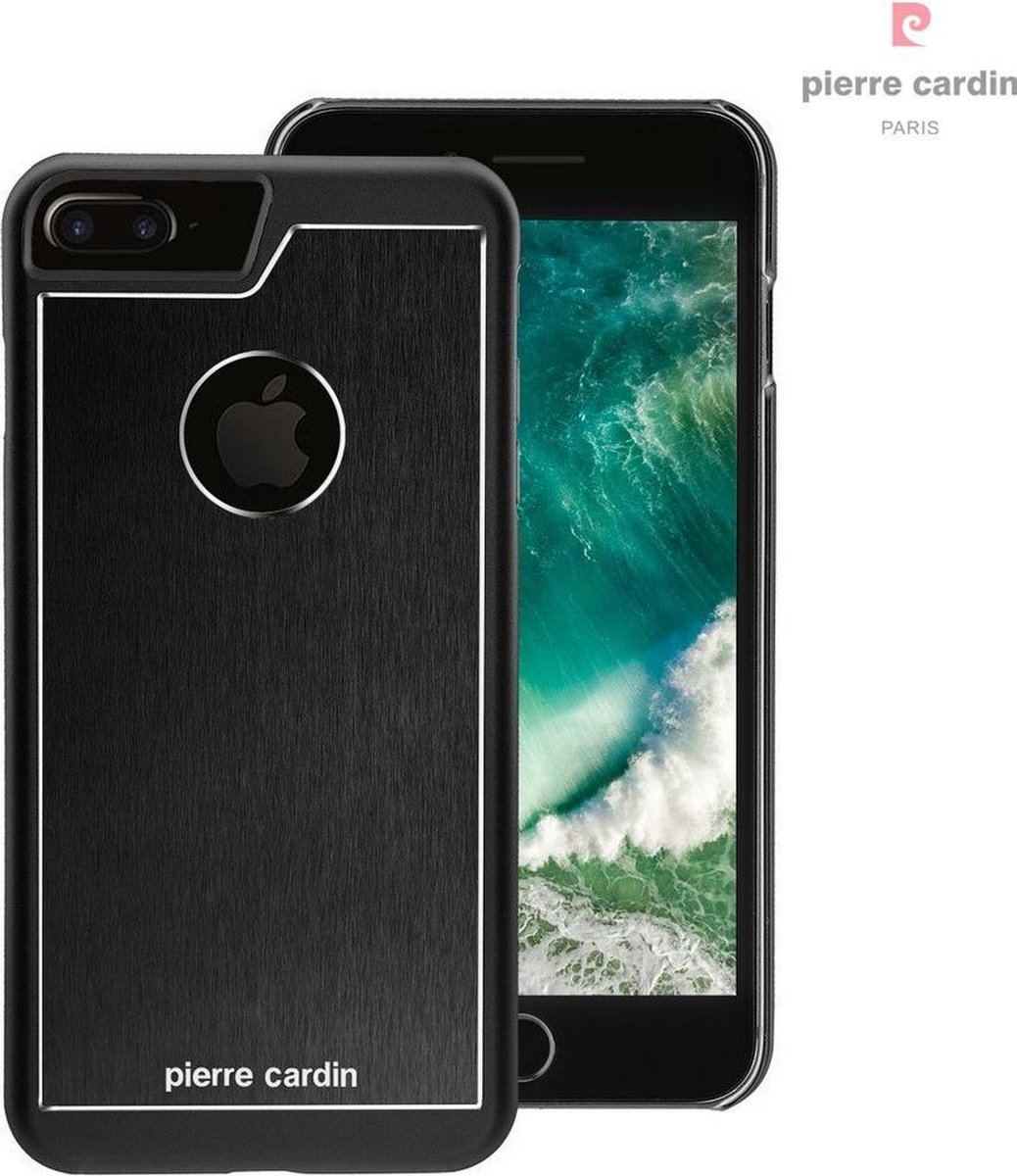 Grijs hoesje van Pierre Cardin - Backcover - Stijlvol - Leer - voor iPhone 7-8 Plus - Luxe cover