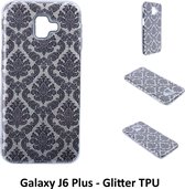 Uniek motief Glitter flower TPU Achterkant voor Samsung Galaxy J6 Plus (J6 Plus)- 8719273283202