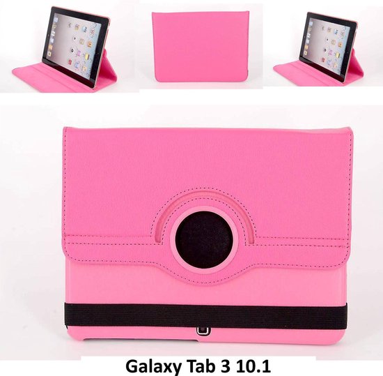 Kalmte tafel Praktisch Samsung Galaxy Tab 3 10.1 Draaibare tablethoes Roze voor bescherming van  tablet (P5210) | bol.com
