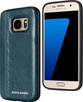 Blauw hoesje Pierre Cardin - Backcover - Stijlvol - Galaxy S7 - Luxe cover - Leer