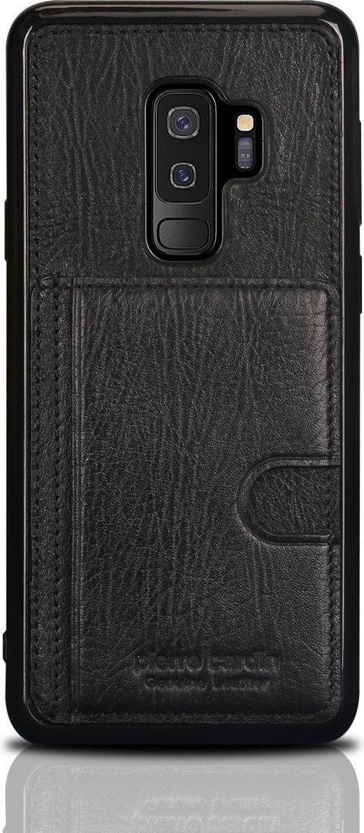 Zwart hoesje van Pierre Cardin - Backcover - Stijlvol - Leer - Galaxy S9 Plus - Luxe cover