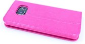 Roze hoesje voor de Samsung Galaxy S6 Edge Book Case - Pasjeshouder - Magneetsluiting (G925)