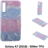 Uniek motief Glitter flower TPU Achterkant voor Samsung Galaxy A7 (2018) (A750)- 8719273282977