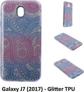 Uniek motief Glitter flower TPU Achterkant voor Samsung Galaxy J7 (2017) (J730F)- 8719273282854