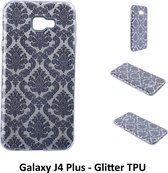 Uniek motief Glitter flower TPU Achterkant voor Samsung Galaxy J4 Plus (J415)- 8719273283080