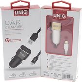 UNIQ Accessory Autolader Micro USB 2.4A - Zwart- 8719273249833