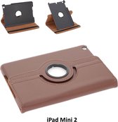 Apple iPad Mini 2-3 Bruin 360 graden draaibare hoes - Book Case Tablethoes- 8719273291399