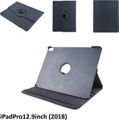 Apple iPad Pro 12.9 (2018) Zwart 360 graden draaibare hoes - Book Case Tablethoes- 8719273290293