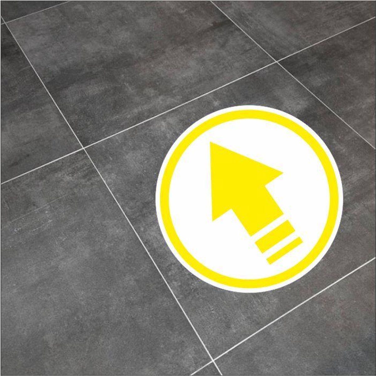 Pijl Sticker Rond Pijl sticker - vloersticker - looproute sticker corona - geel - corona ...