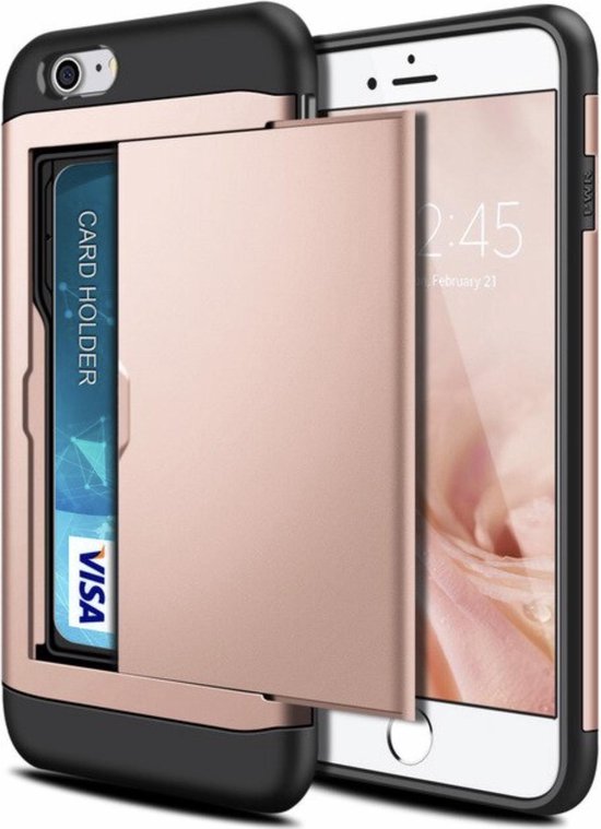 Publiciteit flexibel Downtown Apple iPhone 6 / 6s Card Case | Roze | TPU - Hard PC | Wallet |  Pasjeshouder | bol.com