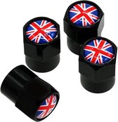 TT Products Bouchons de valve en aluminium drapeau britannique noir 4 pièces