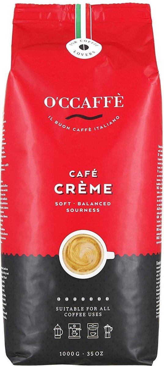 O'ccaffè - Café Crème Premium Italiaanse koffiebonen | 1 kg | Barista kwaliteit