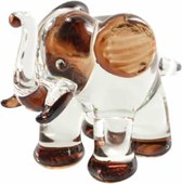 Beeld - Olifant glas 7,5x5,5cmSawahasa  - Thailand - Fairtrade