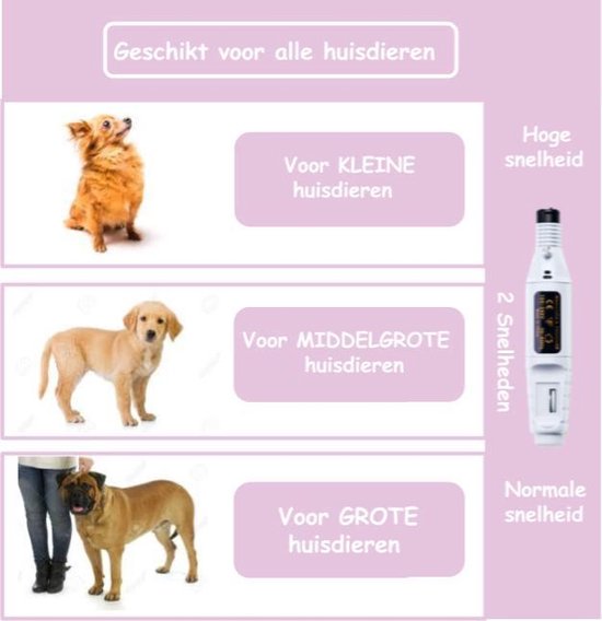 ESSENTIALS73 Elektrische Nagelvijl - Zwart - Nagel Vijl Huisdieren - Hond - Kat - Elektrisch