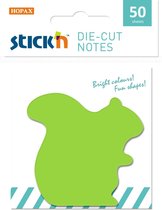 Sticky eekhoorn notes - 60 x 62mm, groen, 50 memoblaadjes